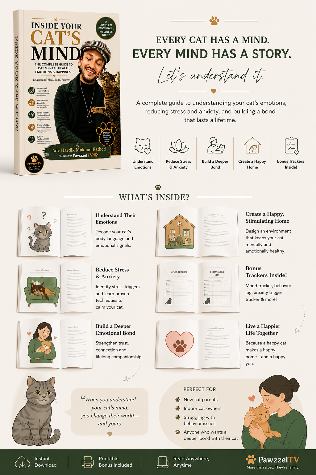 Inside Your Cat’s Mind: The Complete Guide to Cat Mental Health, Emotions & Happiness (Digital Edition)