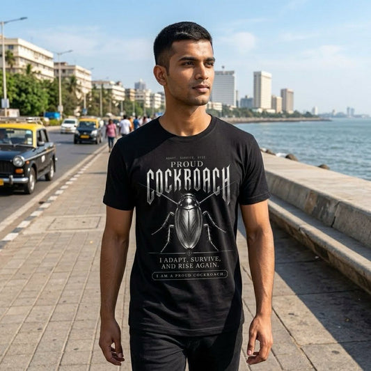 Proud Cockroach Oversized T-Shirt — Silver Survival Edition