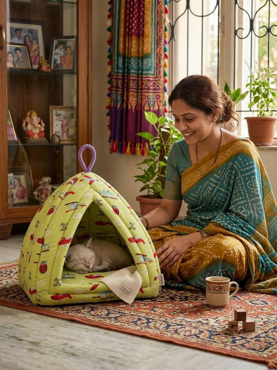 PawzzelTV™ Cozy Hut – Premium Soft Pet House for Cats & Small Dogs