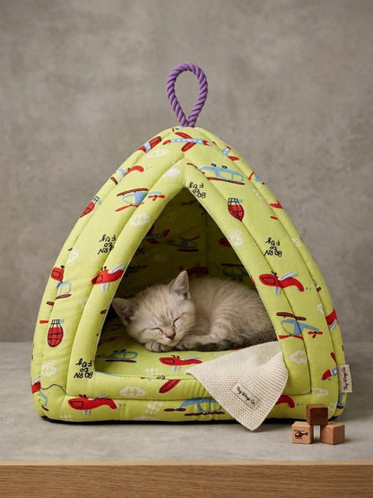 PawzzelTV™ Cozy Hut – Premium Soft Pet House for Cats & Small Dogs