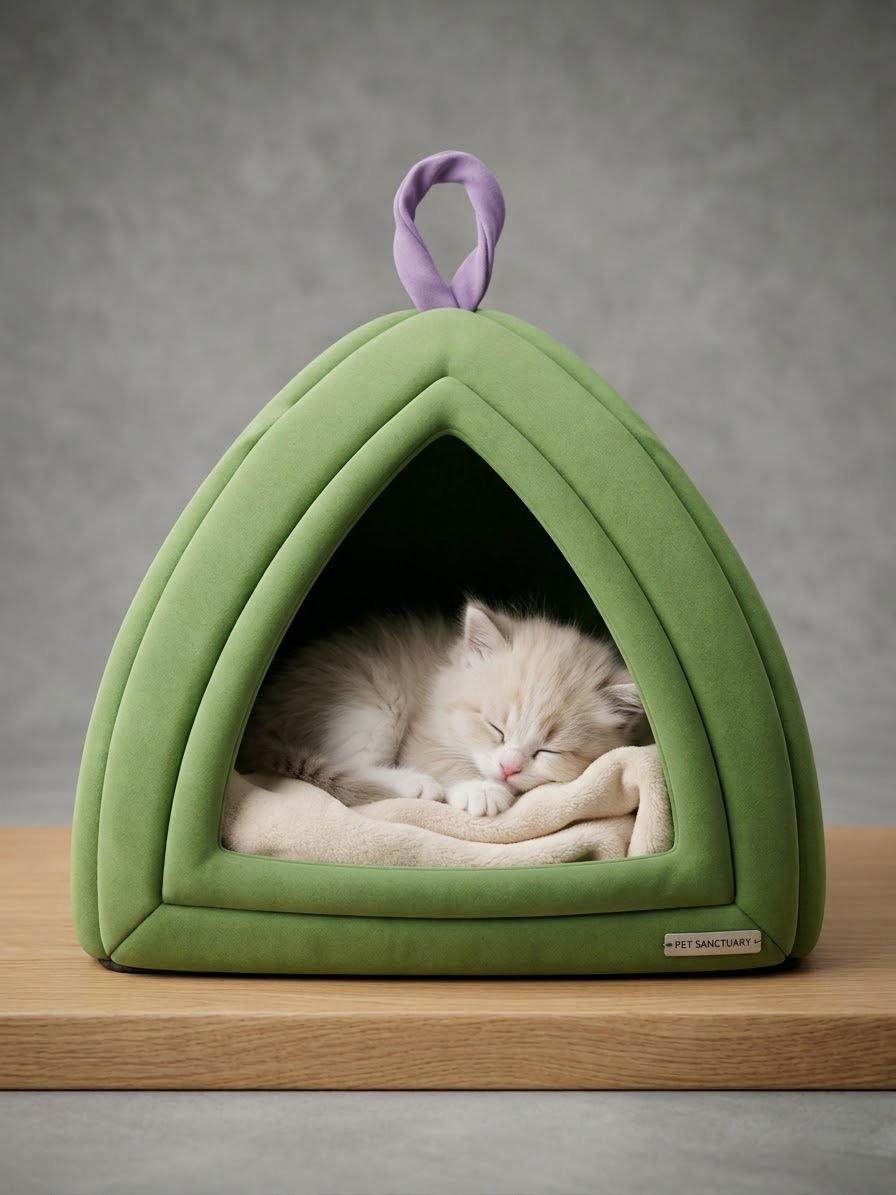 PawzzelTV™ Cozy Hut – Premium Soft Pet House for Cats & Small Dogs
