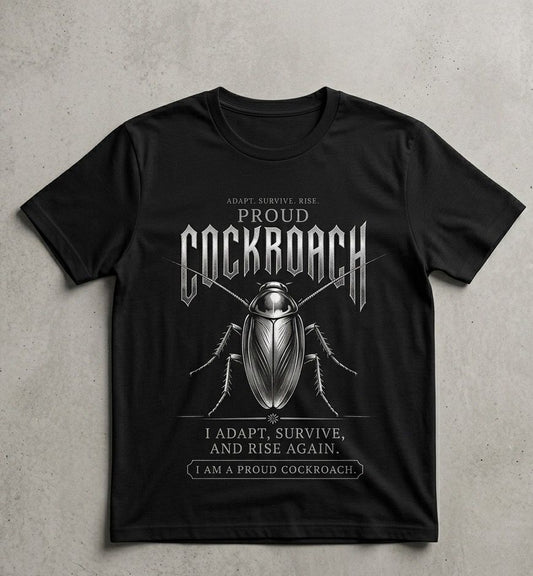 Proud Cockroach Oversized T-Shirt — Silver Survival Edition