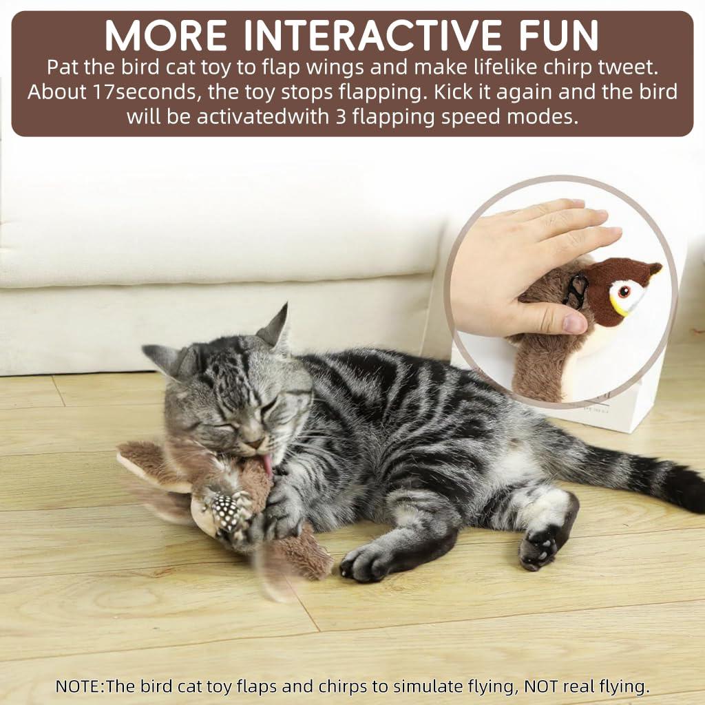 3 Mode Flapping Wings Bird Cat Toy